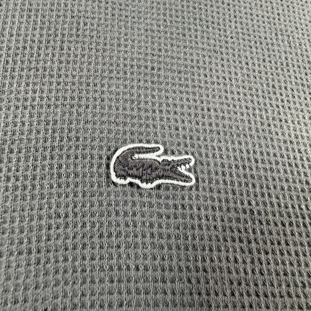 Lacoste‎ Mens XL Gray Waffle Knit Thermal Long Sleeve Sleepwear Top Logo